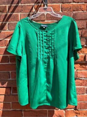 ModCloth Emerald Green Pintuck Front Blouse